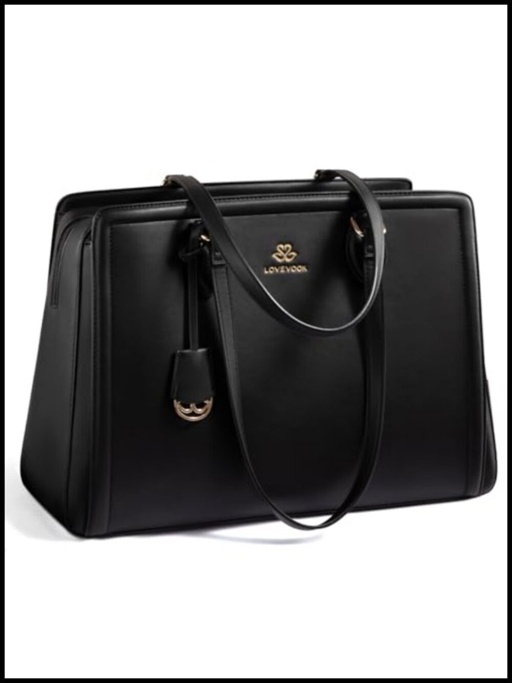 LOVEVOOK Leather Laptop Tote Bag Large Waterproof Work Travel